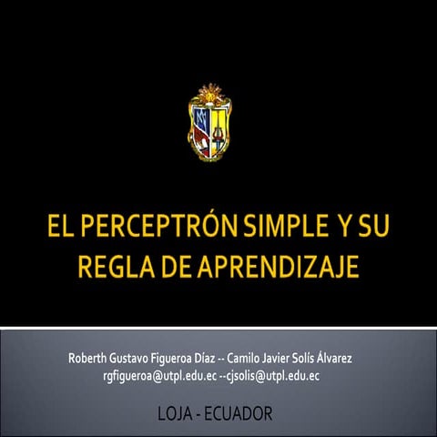 Perceptron  Simple y  Regla  Aprendizaje
