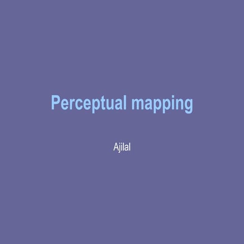 Perceptual mapping