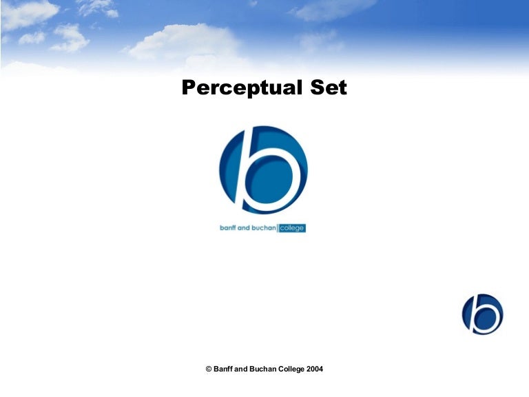 Perceptual set 1 