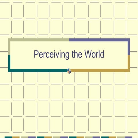 Perciving the world