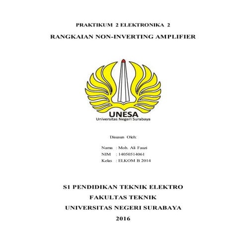 Percobaan 1 (Non-Inverting Amplifier)