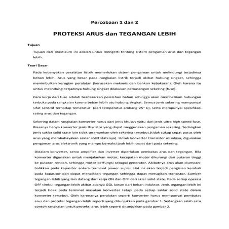 Percobaan 1 dan 2(current and voltage protection)