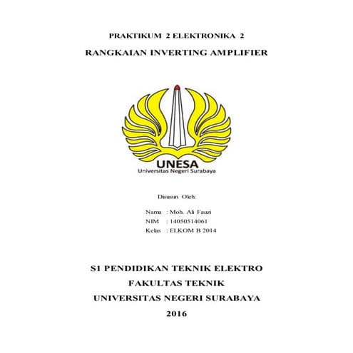 Laporan Percobaan 2 (Inverting Amplifier)