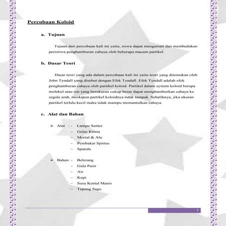 makalah Percobaan koloid