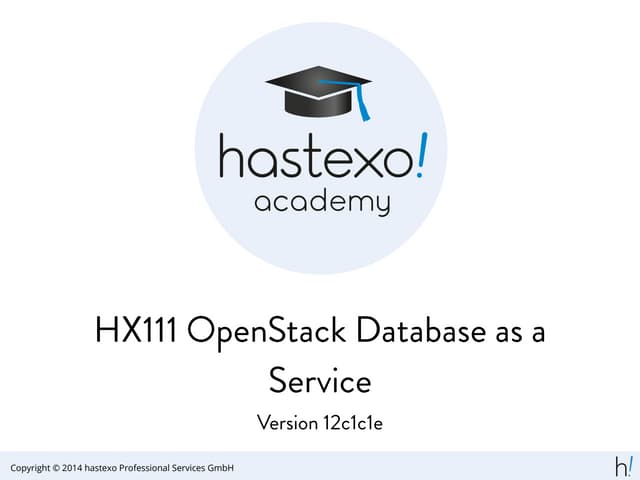 Hands On Trove: Database as a Service in OpenStack 