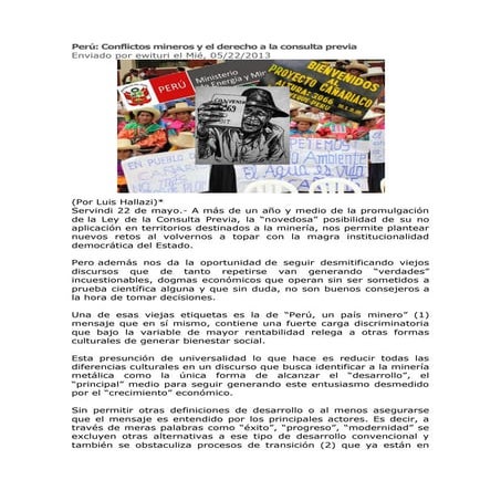 Perú conflictos mineros