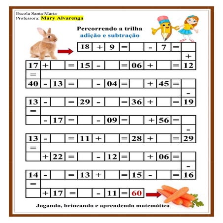 Percorrendo a trilha com as quatro operações | PDF