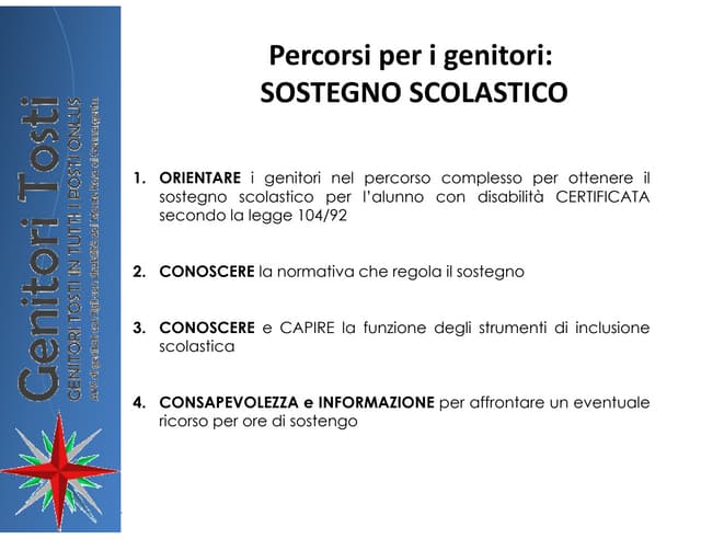 Percorso per i genitori sul sostegno scolastico 09.2014 pdf