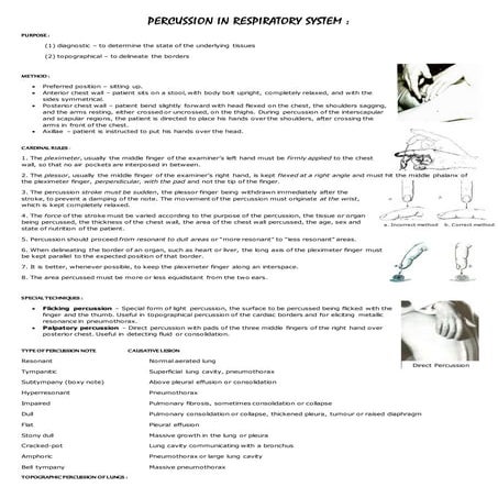 Percussion in respiratory system