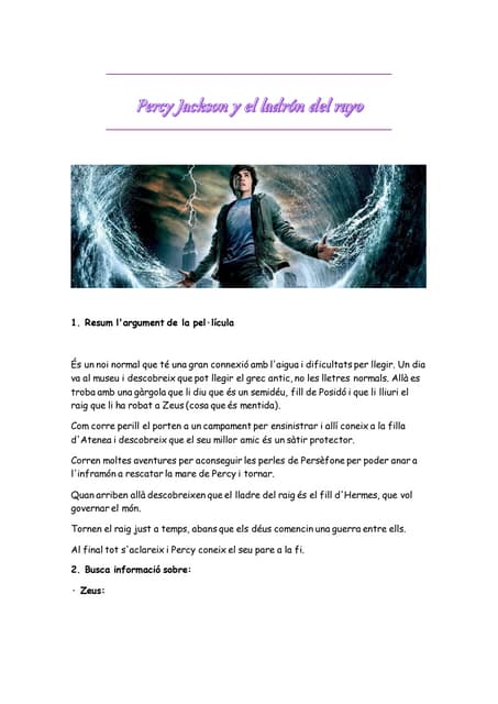 Percy jackson y el ladrón del rayo | PDF