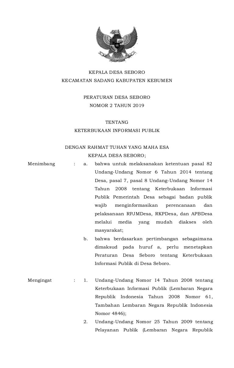 67 Contoh Naskah Akademik Peraturan Desa