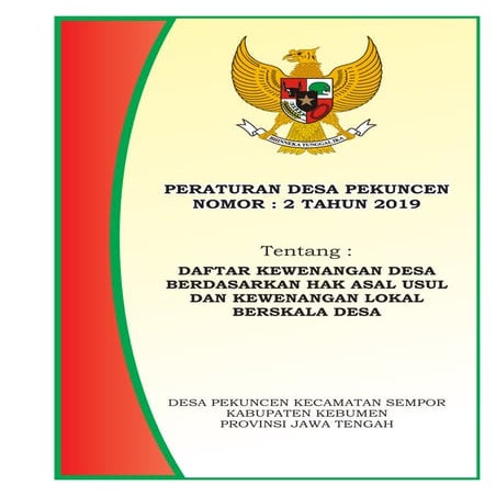 Perdes Nomor 2 Tahun 2019 - Kewenangan Desa | PDF