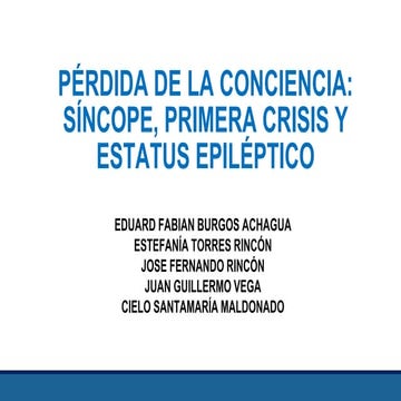 PERDIDA DE LA CONCIENCIA | PPTX