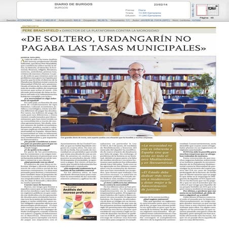 Pere Brachfield: «Urdanganín no pagaba las tasas al ayuntamiento de soltero. ...