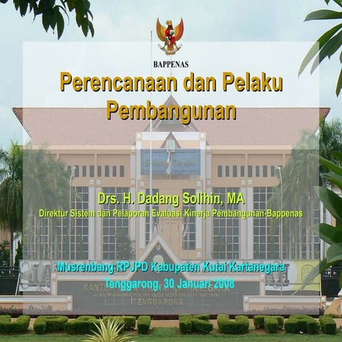 Perencanaan dan Pelaku Pembangunan | PPT