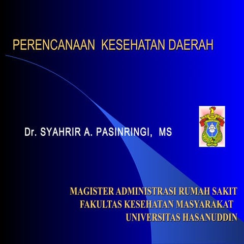 Perencanaan kesehatan daerah