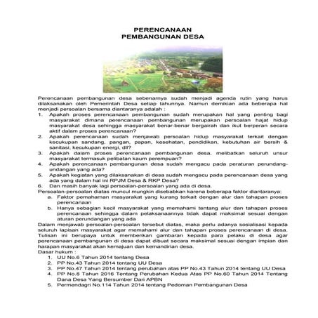 Perencanaan pembangunan desa