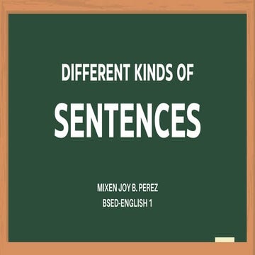 Different Kinds of Sentences According to Structure and Functions