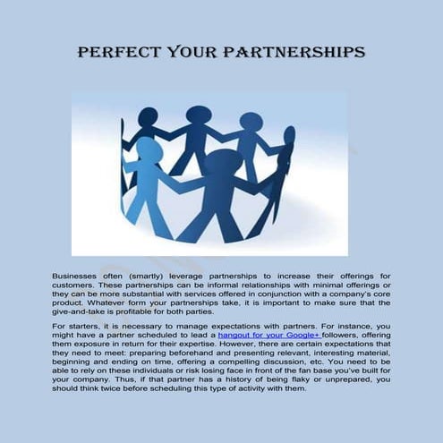 PERFECT YOUR PARTNERSHIPS