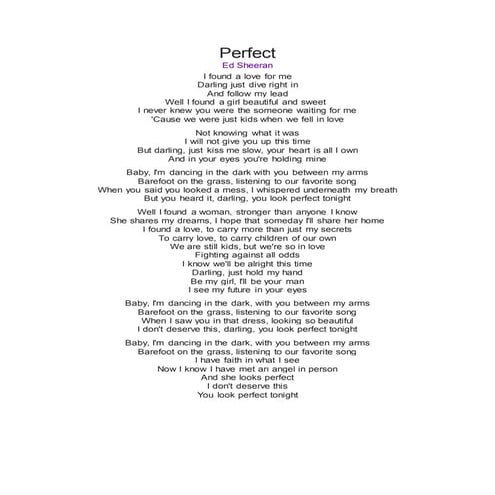 Perfect song | DOCX