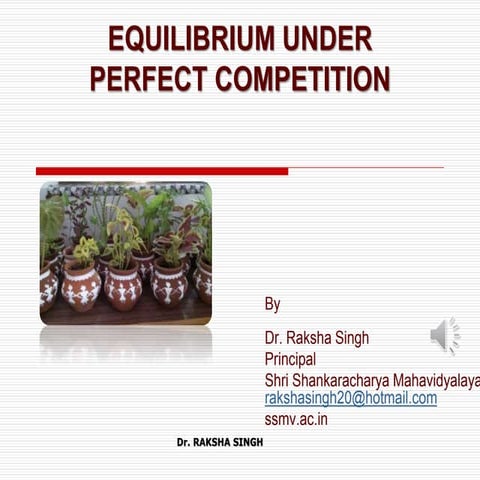 Equlibrium Under Perfect Competition
