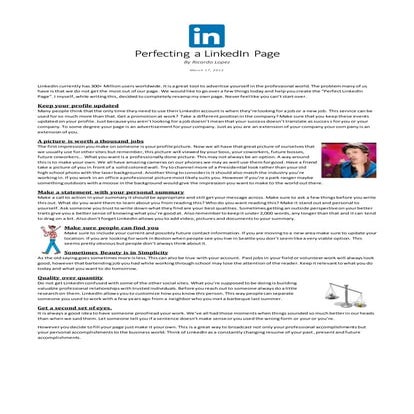 The LinkedIn Guide to the Perfect #WorkSelfie | PDF