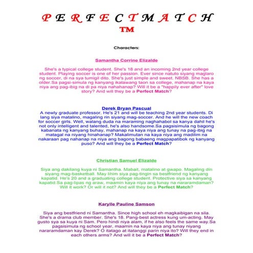 P e r f e c t m a t c h copy