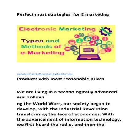 Perfect most strategies  for e marketing 