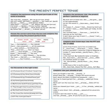 Perfect tense exercises