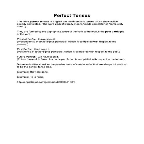 Perfect tenses | DOCX