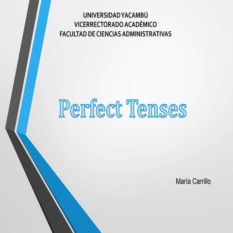 Perfect tenses Tiempos Perfectos | PPTX