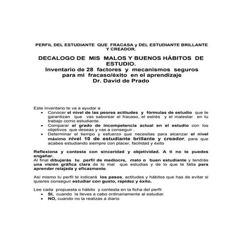 Perfil Del Estudiante Que Fracasa.Doc