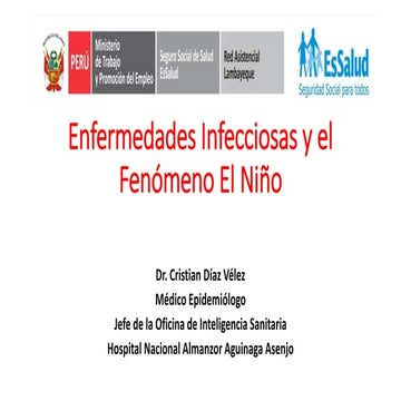 Perfil epidemiologico de las enfermedade infecciosas en el fenomeno del niño ...