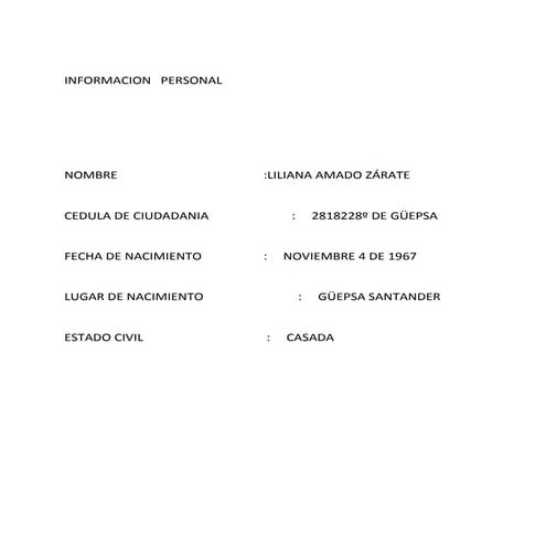 Perfil academico liliana