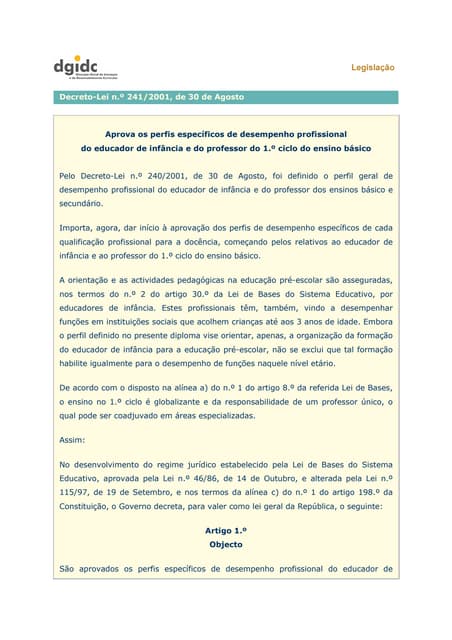 Perfil de desempenho