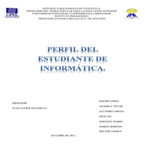 Presentación perfil del docente de informatica | PPTX