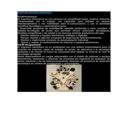 Perfil del ingeniero electronico