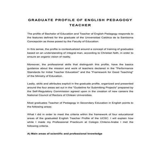 Perfil egresado reflection