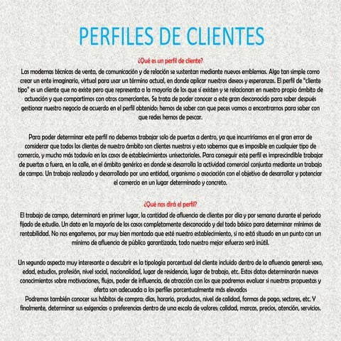 Perfiles de clientes