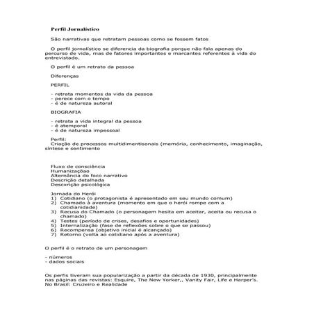 Perfil jornalístico