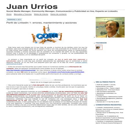 Perfil linkedin errores, correciones y mantenimiento