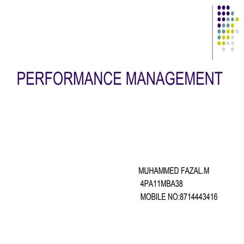 Perfomance management