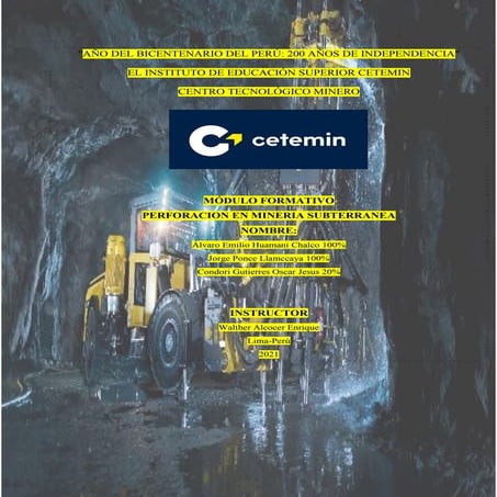 Perforacion en mineria subterranea