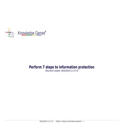 Perform 7 Steps To Information Protection