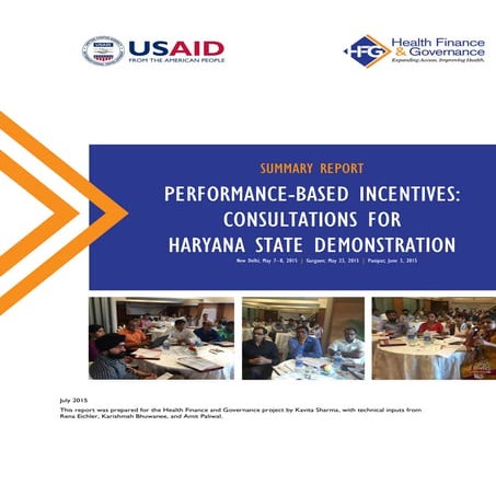 Summary Report: Performance-Based Incentives: Consultations for Haryana ...