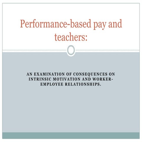 Performance based pay