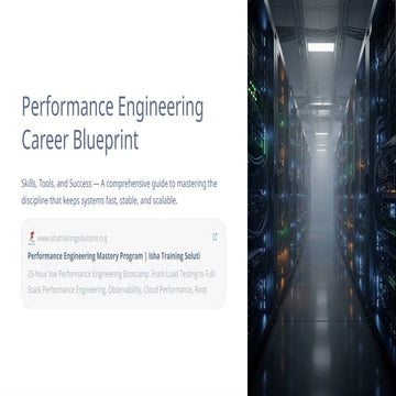 Comprehensive Career Blueprint for Performance Engineering Excellence ...