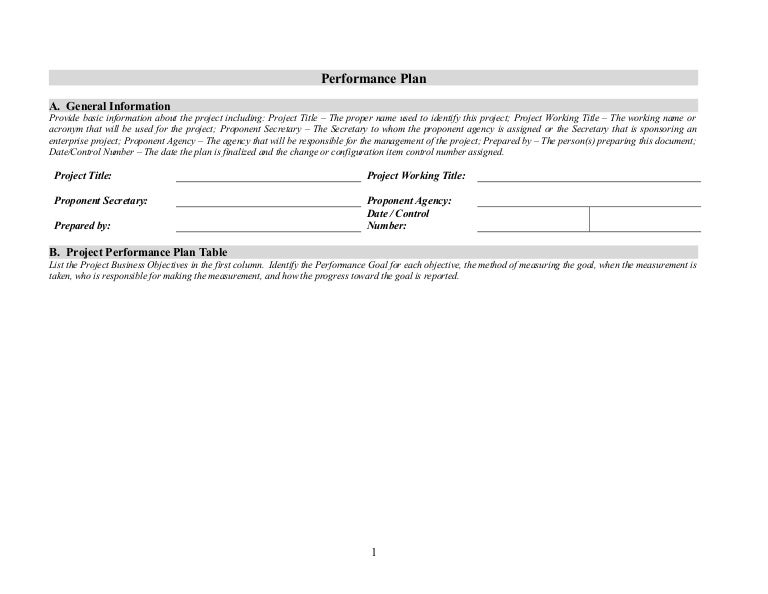performance plan template