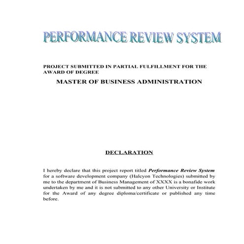 Performance review-system-mba-hr-project