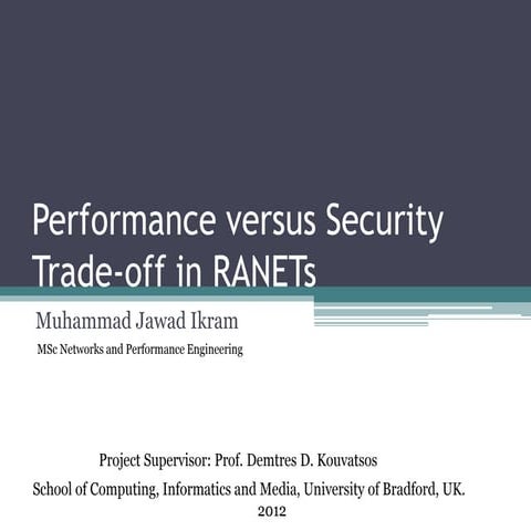 Performance security tradeoff in Robotic Mobile Wireless Ad hoc ...